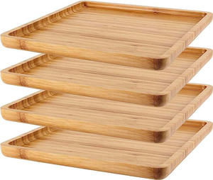 Vente en gros de plateau de service en bois de noyer brun rustique de petite taille avec poignées SARVING par glowin fashion - Product Image 2