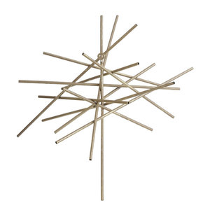 Tuyaux muraux plaqués or de conception abstraite minimaliste moderne fabriqués à la main dernière Sculpture de décor à la maison pour décoration murale de mariage - Product Image 1