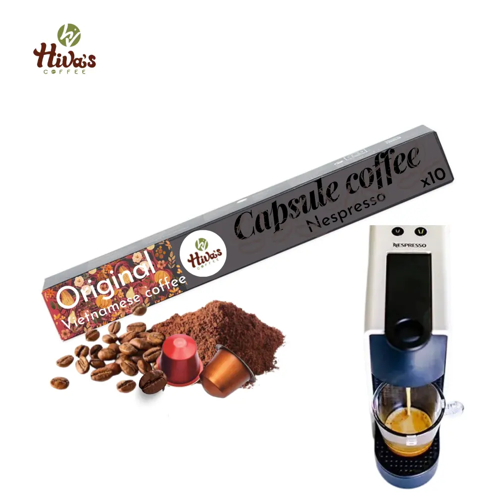 Prix de gros à l'usine Café vietnamien Capsule compatible Nespresso BLEND ARABICA COFFEE OEM 5.8g balance Prêt à exporter