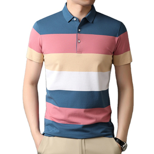 เสื้อโปโลสำหรับผู้ชายแฟชั่นผ้าฝ้ายแขนสั้นลำลองธรรมดาระบายอากาศได้ดีดีไซน์เพรียวบางเครื่องแต่งกายขายส่ง - Product Image 4