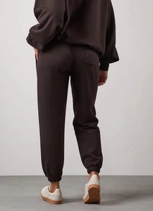Ensemble de survêtement en molleton long pour femme, couleur unie, surdimensionné, confortable, pour l'hiver et l'automne, tissu doux et respirant, écologique - Product Image 5