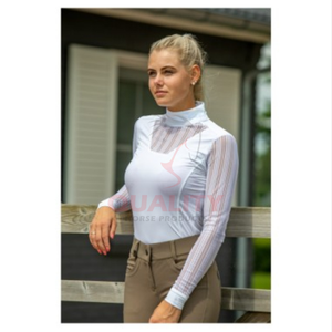 Camisa de Equitación para Mujer, Tejido Elástico Atlético, Absorbe la Humedad, Transpirable, Elegante y Cómoda, Ropa de Equitación - Product Image 6