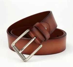 Vente chaude classique Vintage boucle ardillon pleine fleur cuir de vachette véritable ceintures du Pakistan confortable utilisation décontractée ceinture de luxe - Product Image 1