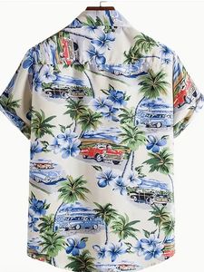 <b>Men's</b> Casual Hawaiian <b>Shirt</b> with Coconut Tree Print Short Sleeves Anti-Wrinkle Breathable Features <b>Summer</b> Vacation <b>men's</b> <b>shirts</b> - Product Image 5