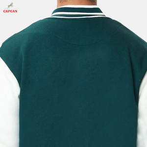 Veste universitaire décontractée pour homme, qualité supérieure, col montant, logo frontal, coton et laine, écologique, vente en gros - Product Image 6