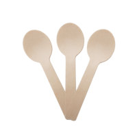 Vaisselle jetable écologique biodégradable en amidon de maïs, couverts en bois (fourchettes, couteaux) et en bambou ou bouleau
