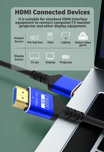 공장 가격 가능 재고 19 + 1 구리 클래딩 스틸 OD6.0 8K HDMI 케이블 HD 비디오 Hdmi 케이블 보충 지원