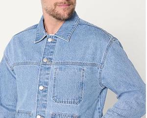 Plain Blank Blue <b>Jeans</b> Denim <b>Jeans</b> Jacket For Men High Quality Custom Pockets Style Stretchable Breathable Men Denim <b>Jean</b> Jacket - Product Image 3