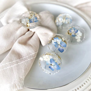 Anneaux de serviette en résine, restaurant, mariage, fête, décoration de table, fabrication artisanale, anneaux de serviette en résine personnalisés - Product Image 1