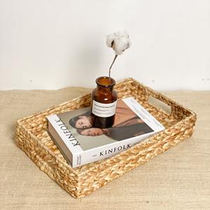 Meilleur choix de plateau décoratif en jacinthe d'eau naturelle pour le rangement et le service, plateaux artisanaux écologiques - Product Image 6