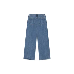 Jeans de Mezclilla de Pierna Ancha y Corte Holgado para Mujer, Transpirables y Elásticos, Estilo Urbano - Product Image 2