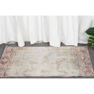 พรมขนสัตว์ตุรกีสีเบจ1.7 x 3.4ft คลาสสิกดีไซน์แบบเย็บปะติดปะต่อกันสำหรับเข้าห้องนั่งเล่นห้องนอนห้องโถงรูปสี่เหลี่ยมผืนผ้าทำจากน้ำยาง - Product Image 2