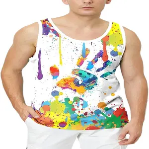 यूनिसेक्स पुरुषों और महिलाओं के लिए समर टैंक टॉप कैजुअल 3डी स्लीवलेस शर्ट एंटी-पिलिंग सांस लेने योग्य टिकाऊ विशेषताएं रंगीन ग्राफिक्स