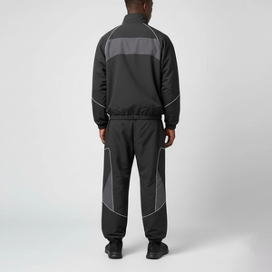 Veste coupe-vent pour homme en satin brodé sur mesure à manches longues, nouvelle arrivée, style color block, fermeture éclair, streetwear 2 pièces - Product Image 3