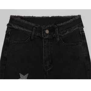 Pantalon en jean noir à strass, streetwear, coupe ample, jeans scintillants, mode homme, décontracté, jambe large, vente en gros personnalisée, pantalon à pierres - Product Image 5