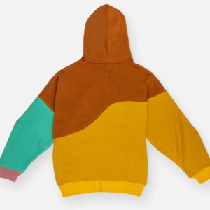 Sudadera con capucha personalizada en blanco para hombre Sudaderas unisex de algodón pesado Logotipo bordado Sudaderas con capucha personalizadas para hombre con bloque de color - Product Image 4