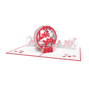 การ์ดอวยพรแบบป๊อปอัพ3D "Love You" ตัดด้วยเลเซอร์พร้อมซองงานฝีมือแบบทำมือสำหรับความรักและโอกาสพิเศษ - Product Image 3