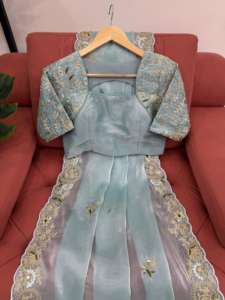 Saree ออกแบบที่สวยงามด้วยด้ายและลำดับการทำงาน - Product Image 6