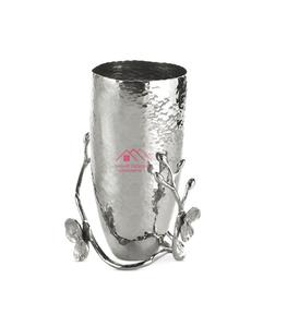 Décorations pour la maison, décoration de mariage, qualité standard, prix de gros, vase décoratif au design floral attrayant, argent poli - Product Image 1