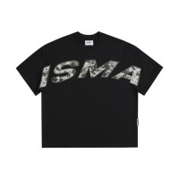 T-shirt unisexe en coton et polyester tissé, coupe ample, col personnalisé, broderie sur mesure, services de personnalisation de vêtements, surdimensionné