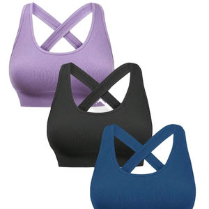 Sujetador deportivo para mujer Sujetador deportivo con espalda cruzada de color sólido con personalización completa en Beat Quality Hecho en Pakistán - Product Image 1