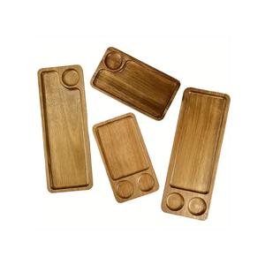 Juego de 4 Bandejas Rectangulares de Madera de Acacia Sólida Eco-Nature, Tamaños Personalizados, Tablas de Cortar de Madera para Sushi, Queso y Uso en la Cocina - Product Image 5