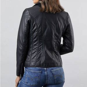 Veste en cuir véritable pour femmes, style nouveau, tendance, imprimée, respirante, coupe-vent, finition décontractée, hiver, personnalisable, vente en gros - Product Image 5