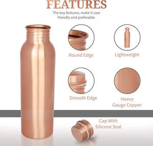 Botella de agua de cobre étnica impresa directa al por mayor, envío a granel, tapa a prueba de fugas, ecológica para adultos, viajes a casa - Product Image 2