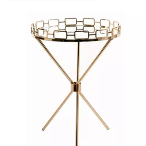 Meubles de salon de style rond pieds modernes en métal argenté - Product Image 6