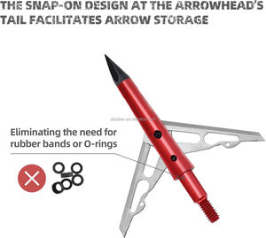 Venta directa de fábrica: Puntas de caza mecánicas de 100 grains y 2 hojas, paquete de 6, para arco compuesto, corte de 2 pulgadas - Product Image 2
