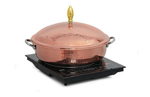 Luxury Design Copper <b>Chafing</b> <b>Dish</b> with Brass <b>Fuel</b> Gel Stand & Serving Bowl with Unique Design Copper Food Serving <b>Dish</b> - Product Image 5