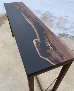 Meubles de cuisine extensibles en résine et bois, qualité supérieure, mobilier de luxe pour la maison, bois de noyer massif, salle à manger, café, cuisine fluviale - Product Image 6