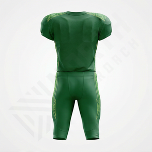 Uniforme de football américain professionnel de haute qualité noir et vert à 6 panneaux, maillot premium assorti à un pantalon, tenue d'équipe performante - Product Image 2