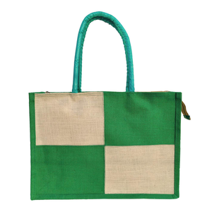 Sac à provisions en toile de jute teintée imprimée écologique et personnalisée avec poignée en sangle de coton - Product Image 2