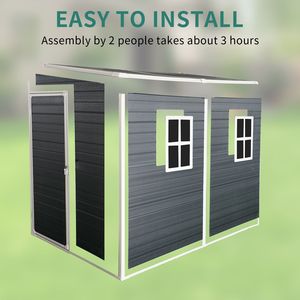 8x4ft resin shed is durable, weather resistant, and <b>low</b>-maintenance. Features two windows and a lockable door brand new - Product Image 1