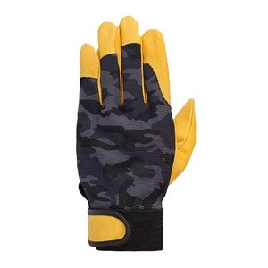 Gants de travail en cuir grainé de chèvre Interlock Tissu de coton Dos Gants de conduite en cuir respirant Sécurité des mains confortable - Product Image 3