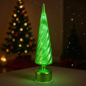 Adorno Navideño LED Verde 83039, Bola de 9x40cm para Decoraciones Navideñas Verde Mercurio - Product Image 3