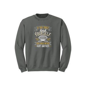 Sweat-shirt en mélange de coton avec des thèmes de bouddha imprimés Style décontracté 12 options de couleur 260-280 Placement de conception personnalisable GSM lourd - Product Image 5