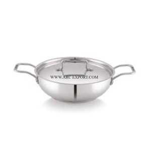 Ustensiles de cuisine en acier inoxydable poli et brillant Cuisine alimentaire Kadhai Qualité exclusive Conception merveilleuse Grande taille Maison Kadhai - Product Image 3