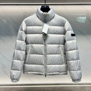 Vente en gros vestes d'hiver épaissies en duvet d'oie pour hommes veste bouffante imprimée de marque personnalisée hommes vestes à bulles rembourrées pour hommes - Product Image 3