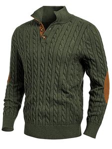 Pull à col roulé pour homme, style décontracté, mode d'hiver, 50% coton, 50% acrylique, anti-boulochage, anti-froissage, logo sur le devant - Product Image 5