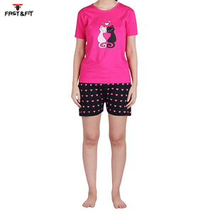 2024 prix de gros impression personnalisée nouveauté 100% coton femmes t-shirt et ensemble court à vendre - Product Image 4