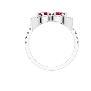 แหวนแพลตตินัม950ของผู้หญิงที่สง่างามสำหรับการปลูกในห้องปฏิบัติการเพชรทับทิมลูกแพร์ตัดคลาสสิก IGI ได้รับการรับรองเครื่องประดับอัญมณีสำหรับงานแต่งงานและปาร์ตี้ - Product Image 2