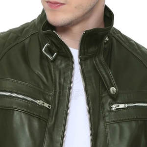 Veste en cuir professionnelle personnalisée avec logo frontal, respirante et écologique, veste d'hiver pour homme - Product Image 5