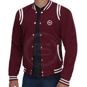 Chaqueta Ligera de Invierno con Cuello Alto y Logotipo Frontal, 100% Algodón Ecológico, Personalizada, Tipo Letterman para Hombre, Talla Adulto - Product Image 4