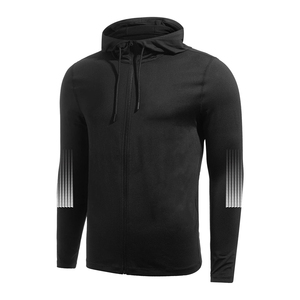 Chaqueta deportiva con capucha y cordón con estampado de relámpagos para hombre, moda de invierno negra lisa, sudadera con cremallera de lana Europea americana Plus - Product Image 1