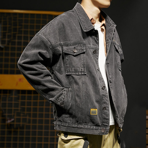 Vente de gros Veste en jean décontractée coupe-vent pour hommes, vêtements de rue pour jeunes pour la saison hivernale - Product Image 4