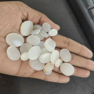 26 Pcs Blanc Druzy 11x9mm à 20x15mm Ovale Cabochon 214.55 Cts Lot Iroc Ventes Haute Qualité Calibré Lâche Gemstone Plat US $171 - Product Image 3