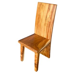 Silla de Comedor de Madera Maciza con Borde Natural, Hecha a Mano, de Madera Sua, Estilo Wabi-Sabi, Ligera, para Comedor, Restaurante, Cafetería, Villa - Product Image 5