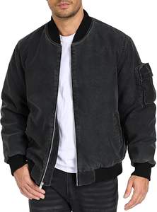 Blouson bomber vintage pour homme, écologique, lavé, chaud, décontracté, léger, rembourré, coupe-vent, pour l'automne et l'hiver - Product Image 2